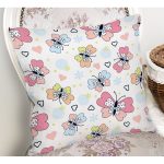 Realhomes Renkli Kelebekler Özel Tasarım Dijital Baskılı Modern Yastık Kırlent Kılıfı Realhomes