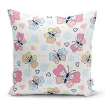 Realhomes Renkli Kelebekler Özel Tasarım Dijital Baskılı Modern Yastık Kırlent Kılıfı Realhomes