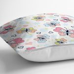 Realhomes Renkli Kelebekler Özel Tasarım Dijital Baskılı Modern Yastık Kırlent Kılıfı Realhomes