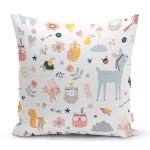 Realhomes Sevimli Hayvanlar Tasarımlı Dijital Baskılı Modern Yastık Kırlent Kılıfı Realhomes