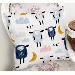 - Печать - Realhomes  Realhomes Uykucu Kuzular Özel Tasarım Dijital Baskılı Modern Yastık Kırlent Kılıfı Realhomes