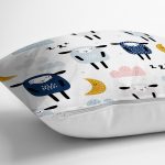 - Печать - Realhomes  Realhomes Uykucu Kuzular Özel Tasarım Dijital Baskılı Modern Yastık Kırlent Kılıfı Realhomes