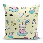 - Печать - Realhomes Realhomes Kalpli Kedi Motifli Özel Tasarım Dijital Baskılı Modern Yastık Kırlent Kılıfı Realhomes