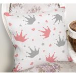 Realhomes Taç Tasarımlı Dijital Baskılı Modern Yastık Kırlent Kılıfı Realhomes