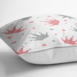 Realhomes Taç Tasarımlı Dijital Baskılı Modern Yastık Kırlent Kılıfı Realhomes