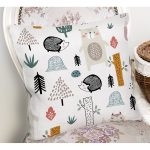 - Печать - Realhomes Realhomes Ayıcık ve Hayvanlar Motifli Özel Tasarım Dijital Baskılı Modern Yastık Kırlent Kılıfı Realhomes