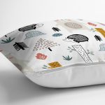 - Печать - Realhomes Realhomes Ayıcık ve Hayvanlar Motifli Özel Tasarım Dijital Baskılı Modern Yastık Kırlent Kılıfı Realhomes