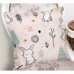 - Seamless vector background with rabbits - Realhomes Realhomes Sevimli Tavşan Çizimli Özel Tasarım Dijital Baskılı Modern Yastık Kırlent Kılıfı Realhomes