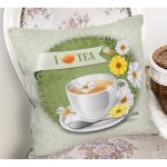 Çay Saati Temalı Dijital Baskılı Dekoratif Modern Yastık Kırlent Kılıfı Realhomes