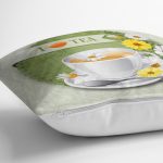 Çay Saati Temalı Dijital Baskılı Dekoratif Modern Yastık Kırlent Kılıfı Realhomes