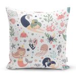 - Rh-K1111 - Realhomes Realhomes Deniz Kızı Tasarımlı Dijital Baskılı Modern Yastık Kırlent Kılıfı Realhomes