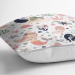 - Rh-K1111-2 - Realhomes Realhomes Deniz Kızı Tasarımlı Dijital Baskılı Modern Yastık Kırlent Kılıfı Realhomes