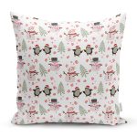 - Rh-K1112 - Realhomes  Realhomes Yavru Penguenler Çizimli Özel Tasarım Dijital Baskılı Modern Yastık Kırlent Kılıfı Realhomes