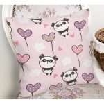 - panda09 - Realhomes Realhomes Kalpli Balon Yavru Panda Özel Tasarım Dijital Baskılı Modern Yastık Kırlent Kılıfı Realhomes