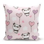 - panda09 - Realhomes Realhomes Kalpli Balon Yavru Panda Özel Tasarım Dijital Baskılı Modern Yastık Kırlent Kılıfı Realhomes