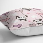 - panda09 - Realhomes Realhomes Kalpli Balon Yavru Panda Özel Tasarım Dijital Baskılı Modern Yastık Kırlent Kılıfı Realhomes