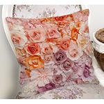 - Rh-K112-1 - Realhomes Renkli Güller Dijital Baskılı Dekoratif Modern Yastık Kırlent Kılıfı Realhomes