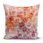 - Rh-K112 - Realhomes Renkli Güller Dijital Baskılı Dekoratif Modern Yastık Kırlent Kılıfı Realhomes