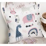 - Печать - Realhomes Realhomes Sevimli Hayvanlar Motifli Özel Tasarım Dijital Baskılı Modern Yastık Kırlent Kılıfı Realhomes