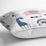 - Печать - Realhomes Realhomes Sevimli Hayvanlar Motifli Özel Tasarım Dijital Baskılı Modern Yastık Kırlent Kılıfı Realhomes