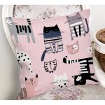 Realhomes Sevimli Kediler Özel Tasarım Dijital Baskılı Modern Yastık Kırlent Kılıfı Realhomes