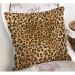- Rh-K113-1 - Realhomes Leopar Desenli Dijital Baskılı Dekoratif Yastık Kırlent Kılıfı Realhomes
