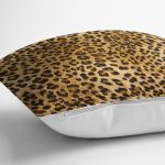 - Rh-K113-2 - Realhomes Leopar Desenli Dijital Baskılı Dekoratif Yastık Kırlent Kılıfı Realhomes