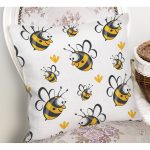 Sevimli Arı Dijital Baskılı Özel Tasarım Modern Yastık Kırlent Kılıfı Realhomes