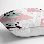 - Print - Realhomes Gökkuşağı Ve Panda Dijital Baskılı Özel Tasarım Modern Yastık Kırlent Kılıfı Realhomes