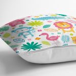 - Rh-K1140-2 - Realhomes Bebek Desenli Sevimli Hayvanlar Dijital Baskılı Özel Tasarım Modern Yastık Kırlent Kılıfı Realhomes