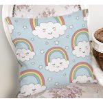 - Основные RGB - Realhomes Sevimli Bulutlar Ve Gökkuşağı Motifli Dijital Baskılı Özel Tasarım Modern Yastık Kırlent Kılıfı Realhomes