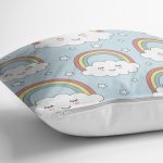 - Основные RGB - Realhomes Sevimli Bulutlar Ve Gökkuşağı Motifli Dijital Baskılı Özel Tasarım Modern Yastık Kırlent Kılıfı Realhomes