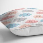 Rengarenk Bulut Tasarımlı Dijital Baskılı Özel Tasarım Modern Yastık Kırlent Kılıfı Realhomes