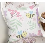 Realhomes Sevimli Arı Desenli Dijital Baskılı Özel Tasarım Modern Yastık Kırlent Kılıfı Realhomes