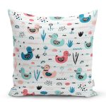 - Печать - Realhomes Renkli Ördek Desenli Dijital Baskılı Özel Tasarım Modern Yastık Kırlent Kılıfı Realhomes