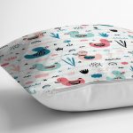 - Печать - Realhomes Renkli Ördek Desenli Dijital Baskılı Özel Tasarım Modern Yastık Kırlent Kılıfı Realhomes