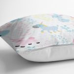 Unicorn Motifli Dijital Baskılı Özel Tasarım Modern Yastık Kırlent Kılıfı Realhomes