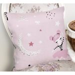 Pembe Zeminde Balerin Desenli Dijital Baskılı Özel Tasarım Modern Yastık Kırlent Kılıfı Realhomes