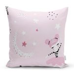 Pembe Zeminde Balerin Desenli Dijital Baskılı Özel Tasarım Modern Yastık Kırlent Kılıfı Realhomes