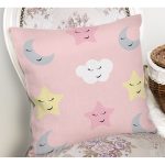 - Cute Star, Cloud and Moon Seamless Pattern Background Vector Ill - Realhomes Pembe Zeminli Ay Ve Yıldız Desenli Dijital Baskılı Özel Tasarım Modern Yastık Kırlent Kılıfı Realhomes