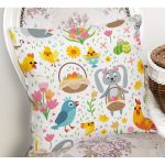 - Pictulandra 20 - Realhomes Tavşan Ve Yumurta Desenli Dijital Baskılı Özel Tasarım Modern Yastık Kırlent Kılıfı Realhomes