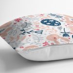 - Rh-K1170-2 - Realhomes Sevimli Tavşan Ve Yumurta Motifli Dijital Baskılı Özel Tasarım Modern Yastık Kırlent Kılıfı Realhomes