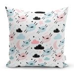 - Печать - Realhomes Sevimli Bulutlar Ve Koyunlar Baskılı Dijital Baskılı Özel Tasarım Modern Yastık Kırlent Kılıfı Realhomes