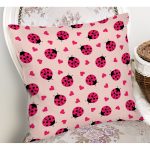 - Основные RGB - Realhomes Uğur Böceği Ve Kalp Tasarımlı Dijital Baskılı Özel Tasarım Modern Yastık Kırlent Kılıfı Realhomes