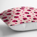 - Основные RGB - Realhomes Uğur Böceği Ve Kalp Tasarımlı Dijital Baskılı Özel Tasarım Modern Yastık Kırlent Kılıfı Realhomes