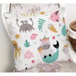 - Children seamless background with unicorns - Realhomes Sevimli Hayvanlar Desenli Dijital Baskılı Özel Tasarım Modern Yastık Kırlent Kılıfı Realhomes