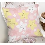 Gülümseyen Yıldız Motifli Dijital Baskılı Özel Tasarım Modern Yastık Kırlent Kılıfı Realhomes