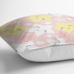 Gülümseyen Yıldız Motifli Dijital Baskılı Özel Tasarım Modern Yastık Kırlent Kılıfı Realhomes