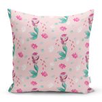 Pembe Zeminde Deniz Kızı Dijital Baskılı Özel Tasarım Modern Yastık Kırlent Kılıfı Realhomes
