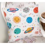 Gezegen Temalı Dijital Baskılı Özel Tasarım Modern Yastık Kırlent Kılıfı Realhomes